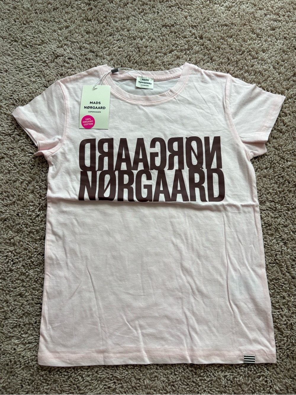 Mads Norgaard Light Pink Tee with Brown Logo